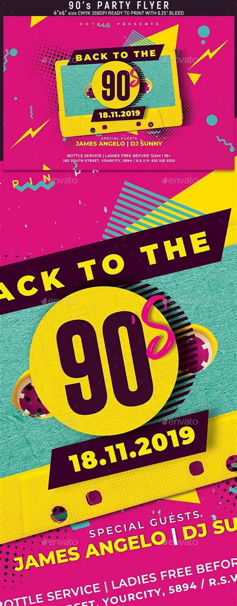 Retro 90s Party Flyer by Hotpin | GraphicRiver