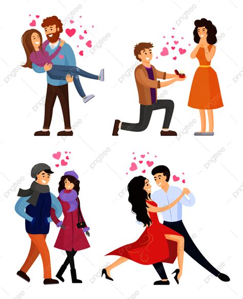 Couple Hugging Vector Hd Png Images Set Of Couples In Love Hugging