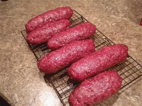 This recipe uses venison and breakfast sausage. Homemade Summer Sausage - Busy-at-Home | Homemade sausage ...