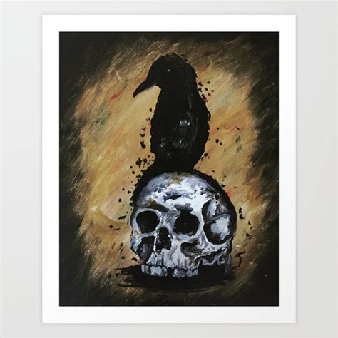 Skull And Raven Art Print By Holly Does Art Society6
