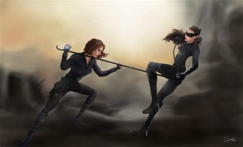 Catwoman Vs Black Widow By Slamko42 On Deviantart