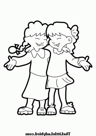 Coloring Pages Friends Friend Laughing Friendship Printable