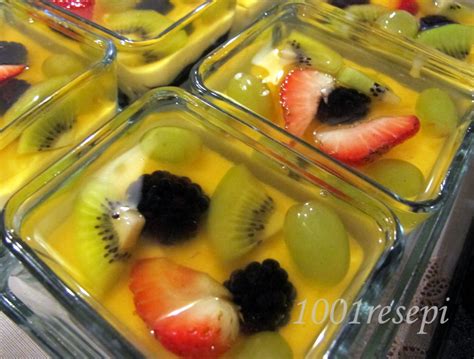 Kuih muih makanan tradisional via. Koleksi 1001 Resepi: agar-agar milo dan fresh fruit trifle