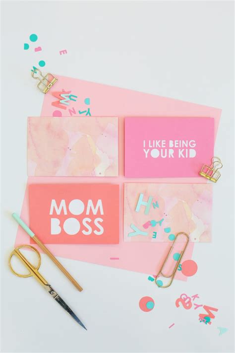 Just place one of these cards. DIY Typography Mother's Day Cards » Lovely Indeed