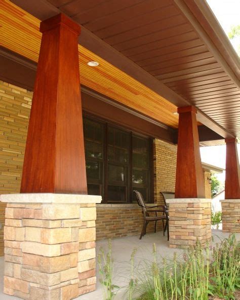 Love These Square Tapered Columns Craftsman Porch Ranch Remodel