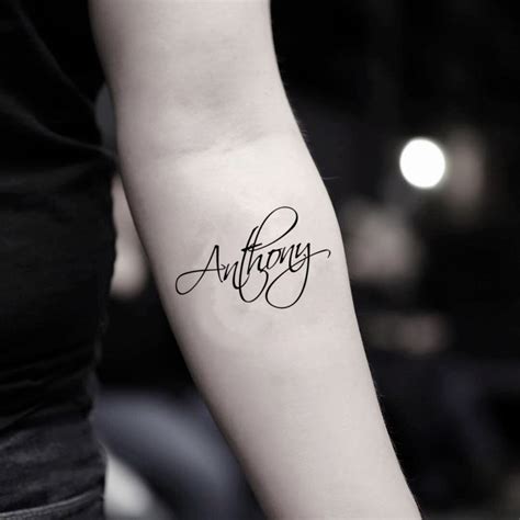 Anthony Temporary Tattoo Sticker Set Of 2 Nomes Tatoo Tatuagens