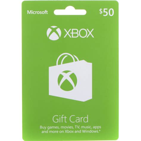 And on xbox one, buy and download full blockbuster games the day they're available everywhere. Microsoft Xbox Live $50 Gift Card 33630 B&H Photo Video
