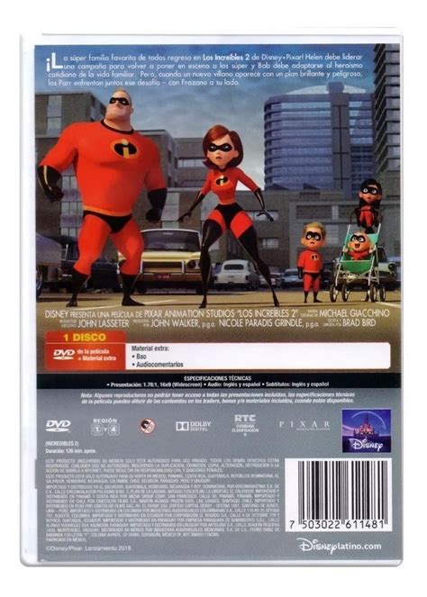Los Increibles 2 Dos Disney Pixar Pelicula Dvd Discosmoralescdmx