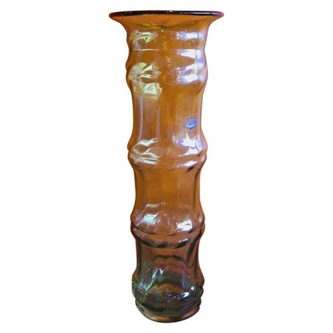 Hand Blown Bamboo Art Glass Vase By Don Shepherd For Blenko Glass Blenko Glass Glass Art