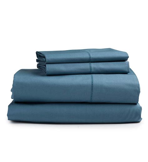 Signature Combed Cotton Percale 300 Thread Count Queen Sheet Set