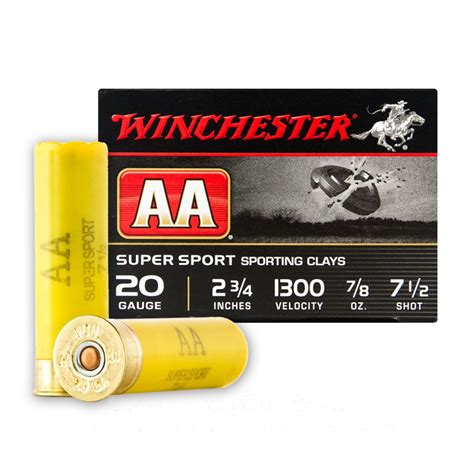 20 Gauge Aa Sporting Clays 7 12 Shot Winchester 25 Rounds Ammo