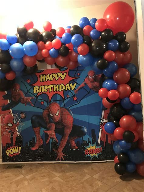 Spider Man Ballon Garland Ballon Garland Spiderman Birthday Party
