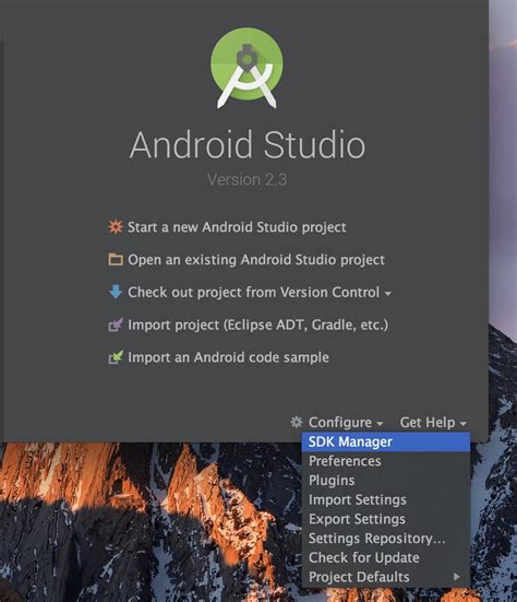 Standalone Sdk Manager Option In Android Studio 23 Stack Overflow