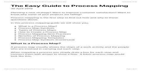 The Easy Guide To Process Mappingprocess Mapping Guide A Step By