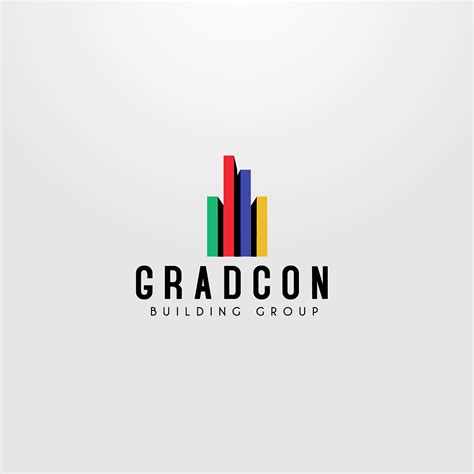 Modern Elegant Construction Logo Design For Gradcon Building Group By