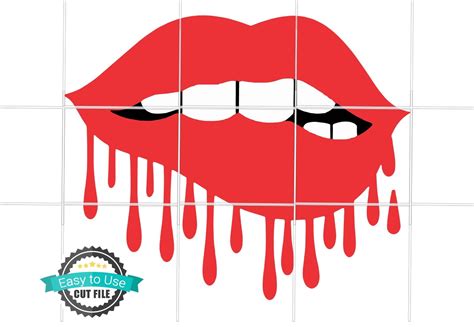 Dripping Lips SVG Cut File And Clipart For Cricut And Etsy