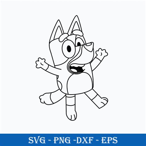Bluey Dog Puppy Outline Svg Bluey Svg Cartoon Svg Png Dxf Inspire