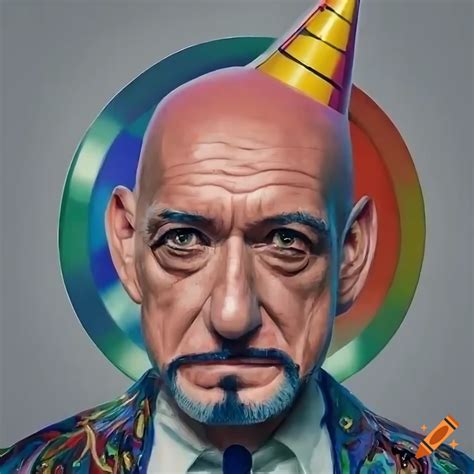Detailed Portrait Of Ben Kingsley With Party Hat On Craiyon