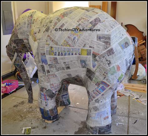 Techies Diy Adventures Tutorial On How To Make Paper Mache Elephant
