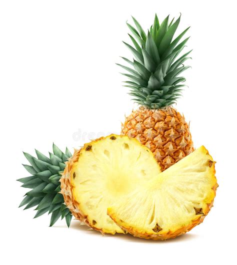 Pineapple And Pieces On White Background Stock Photo Image Of Poster