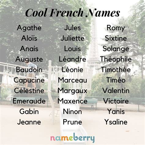 1200 French Names With Meanings And Popularity Best Character