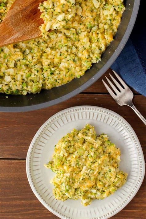 Cheesy Broccoli Cauliflower Rice An Easy Keto Side Dish
