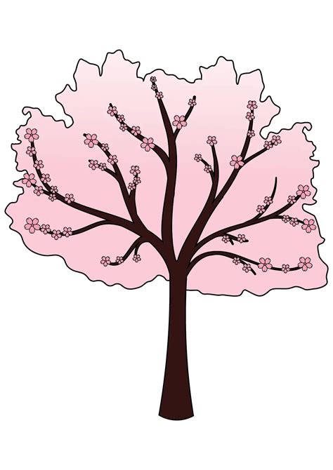 How To Draw A Cherry Blossom Tree Step By Step