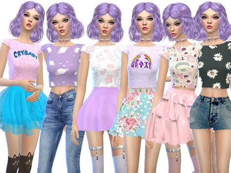6 More Kawaii Crop Tops Found In Tsr Category Sims 4 Female Everyday