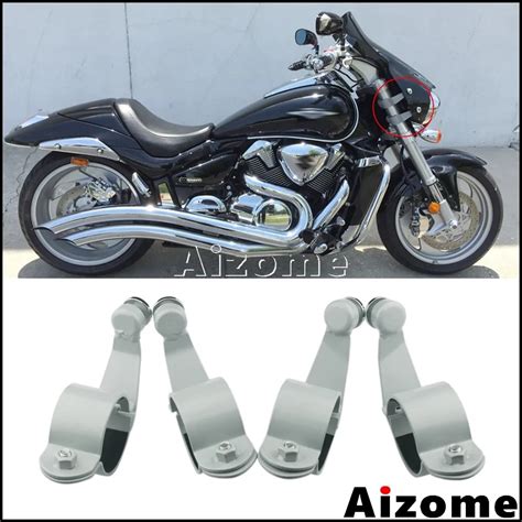1 Set Motorcycle Steel Windscreen Mount Clamps For Suzuki 2006 2014
