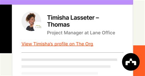Timisha Lasseter Thomas Project Manager At Lane Office The Org