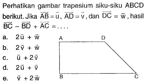 Perhatikan gambar trapesium siku-siku ABCD berikut. Jika
