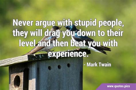 Never Argue With Stupid People They Will Drag You Down To Their Level
