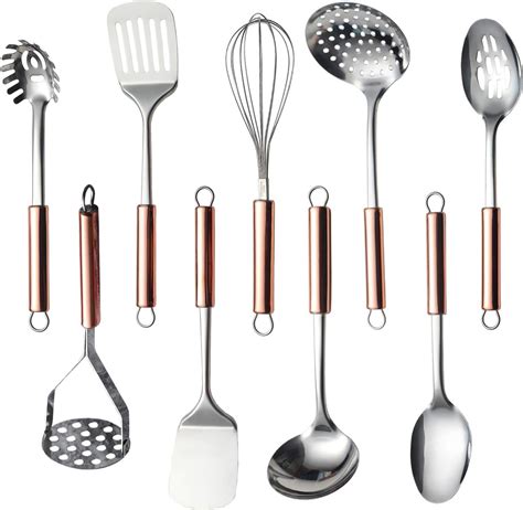 Homquen Stainless Steel Kitchen Utensil Set 9 Cooking Utensils