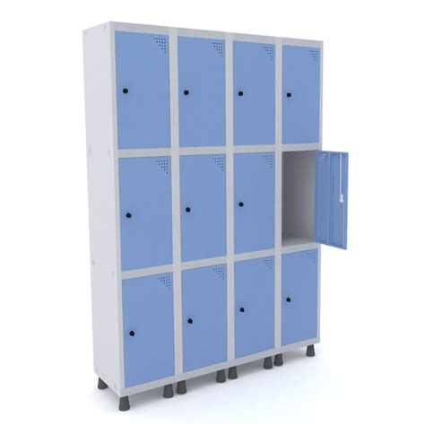 Roupeiro De Aço 4m 12 Portas Pitão Pandin Cinza azul Dalí Leroy Merlin