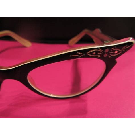 vintage 50 s french black cat eye glasses frames with rhinestones free shipping thrilling