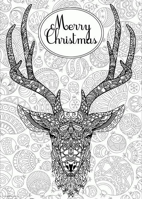 Printable Christmas Coloring Pages For Adults The Reindeear