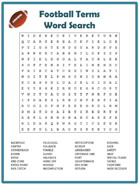 Nfl Word Search Printable Printable Word Searches