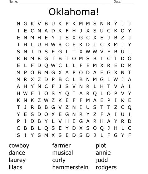 Oklahoma Crossword Wordmint