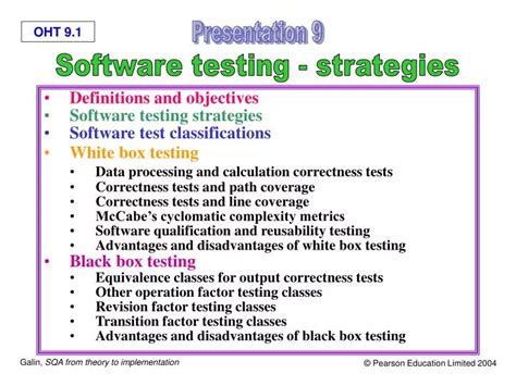 Ppt Definitions And Objectives Software Testing Strategies Software Test Classifications