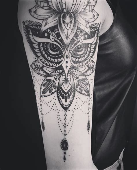 Addition That I Did To Existing Lotus Done Else Where Owl Mandala