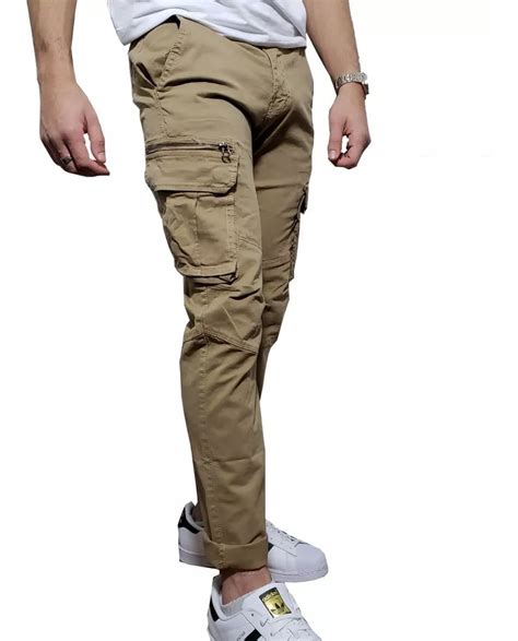 Pantalon Cargo Beige De Hombre Diseño Moderno Y Juvenil 149990 En