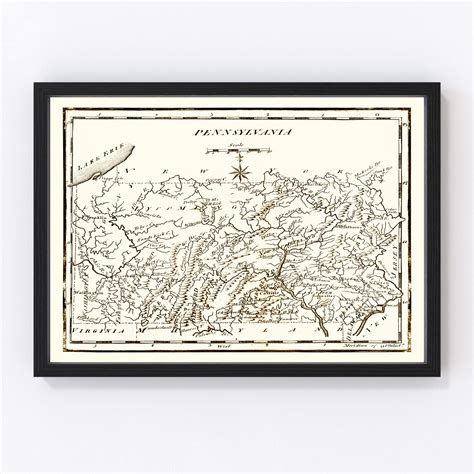 Vintage Map Of Pennsylvania 1795 By Teds Vintage Art