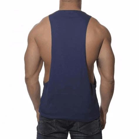 New Style Men Deep Low Cut Tank Top Custom Gym Fitness Thin Vest Sexy Men Muscle Stringer
