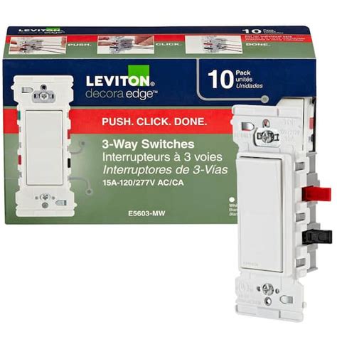 Leviton Decora Edge 15 Amp 3 Way Switch 10 Pack White M02 E5603 0mw