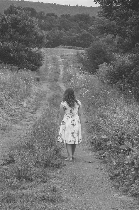Girl Path Wander Walk Female Nature Young Person Summer