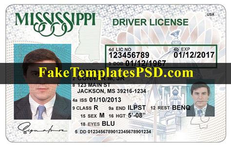 Mississippi Drivers License Template Psd 2023