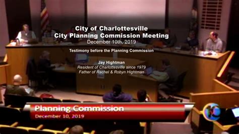 City Of Charlottesville Planning Commission Meeting Jay