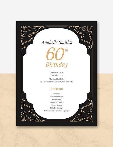 18 Birthday Program Template Free Sample Example Format Download
