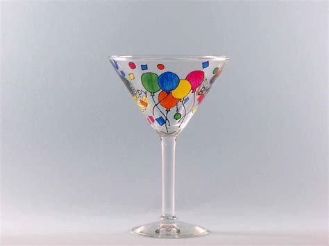 Birthday Martini Glass Hand Painted Personalized Ts