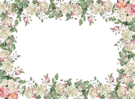 Floral Frame Png Transparent Image Download Size 1074x789px